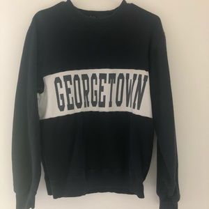 Dark blue and white “Georgetown” crewneck